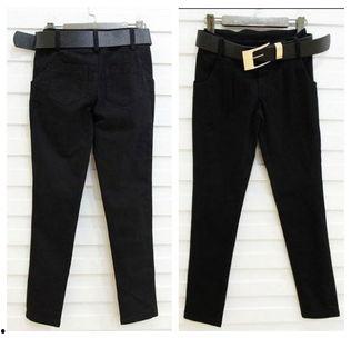 女士哈伦裤九分冬季咖色,咖色九分哈伦裤，优雅与保暖并存